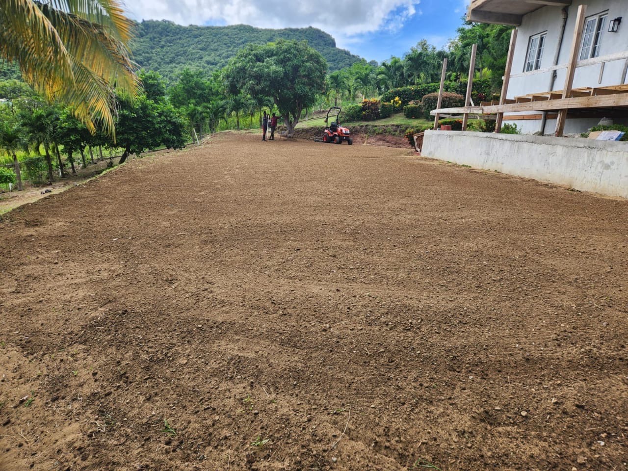 Site preparation and land clearing in Saint Lucia by Turf Pro Landscaping creating stable, level ground for construction projects.